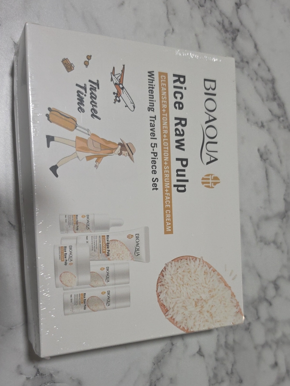 Aqua Kids Rice Moisturizing Travel Set - White & Beige